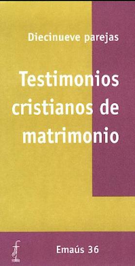 Portada Testimonios cristianos de matrimonio