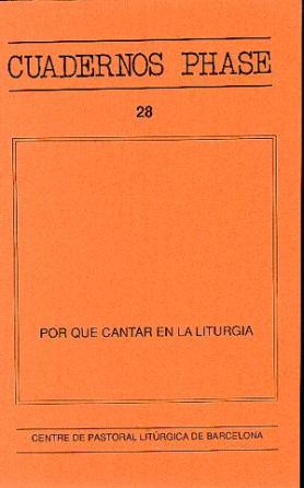 Portada Por qué cantar en la liturgia