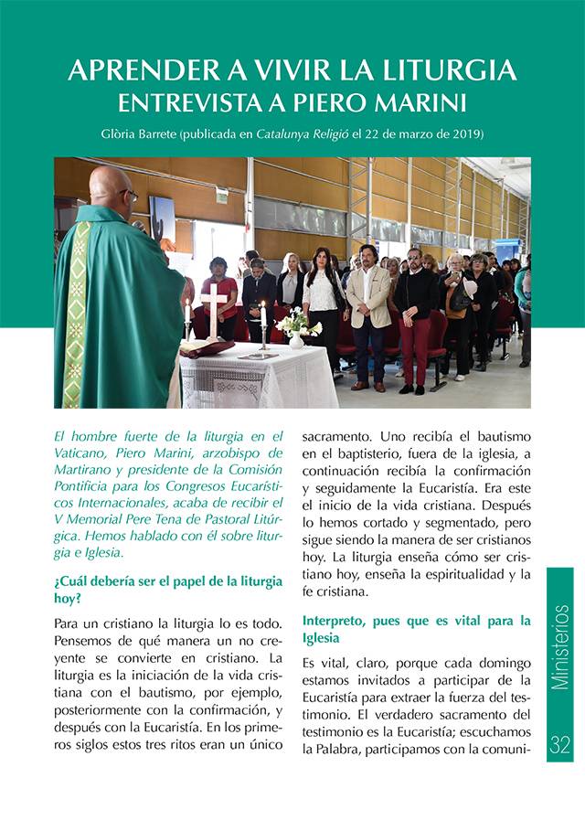 Entrevista a Piero Marini, Memorial Pere Tena 2019